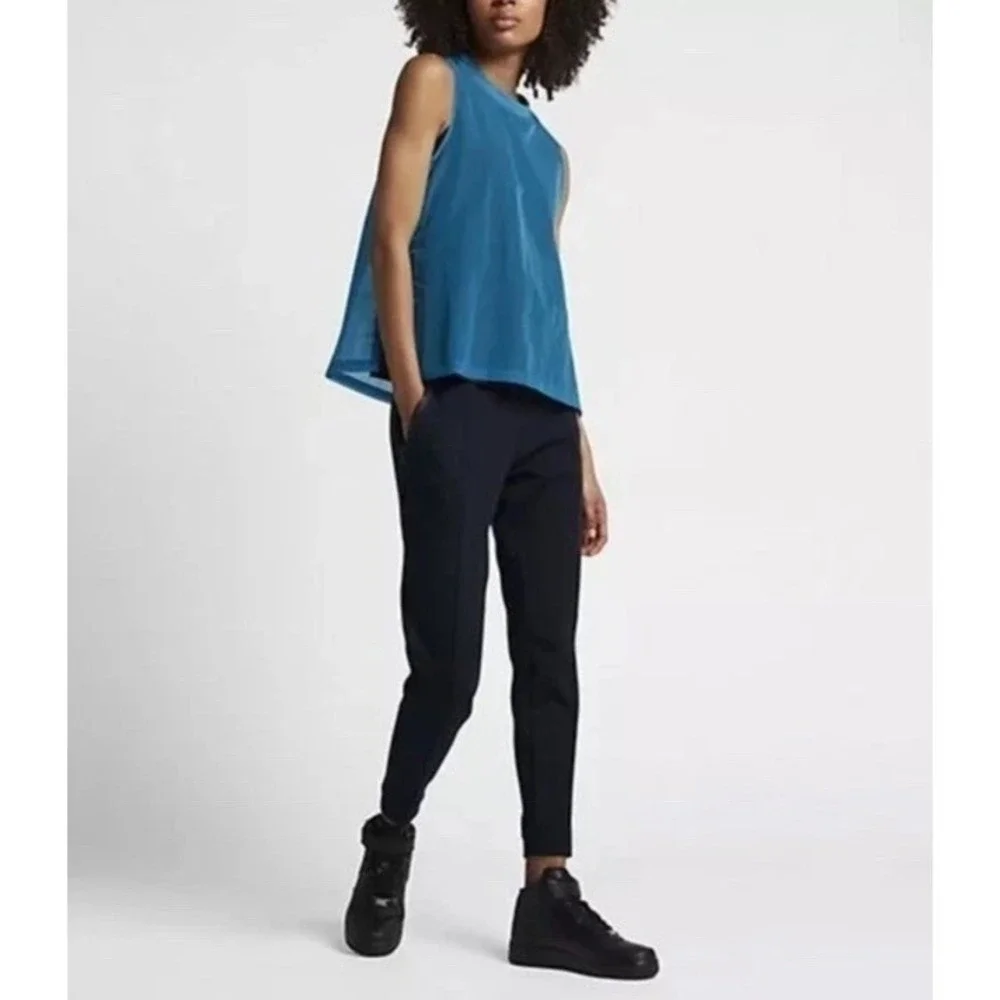 NWT $70 NIKE Women Sportswear Tech Hyper-mesh Tank TOP Lined TEAL Size M
